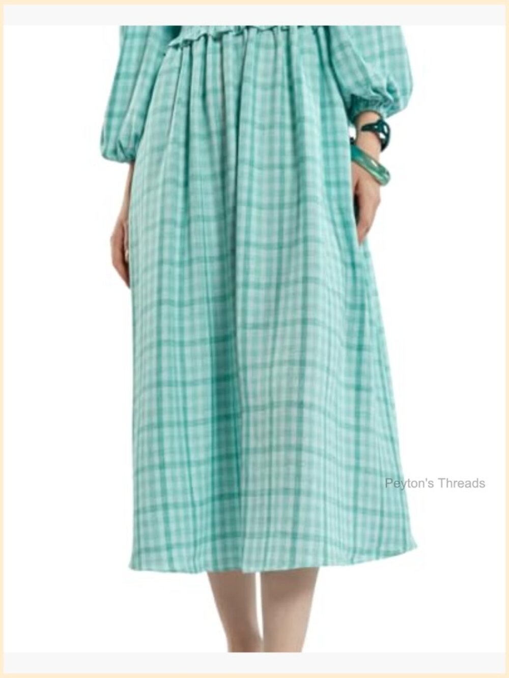 Sunlit and Airy Square Neck Midi Dress - Fit & Flare, Lightweight Polyester - Picture 5 of 7